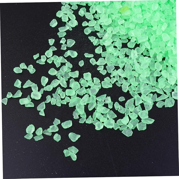 Holibanna 2pcs Glass Decorative Sand for Fish Tanks and Landscapes Green Glass Crystals for Aquariums and Floral Arrangements