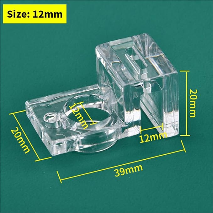Aquarium lid Clips 16Pcs Fish Tank Acrylic Clip 4.5/5/5.5/6/8/10/12/15mm Aquarium Lid Cover Support Holder Bracket Clamp Stand Aquarium Supplies(12mm)
