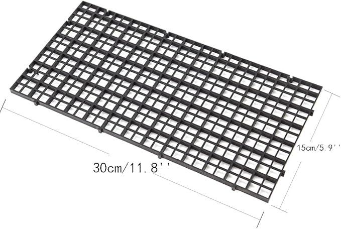 4 Pcs Aquarium Grid Divider Tray Egg Crate Aquarium Fish Tank Filter Bottom Isolation Board Partition Net Pane for Mixed Breeding,Black