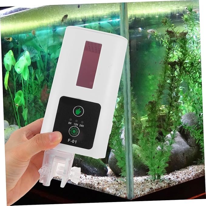 Toddmomy Automatic Fish Tank Feeder with Intelligent Timer Reusable Aquarium Feeding Machine for Home Use Fish Feeding Supply Suitable for Turtles