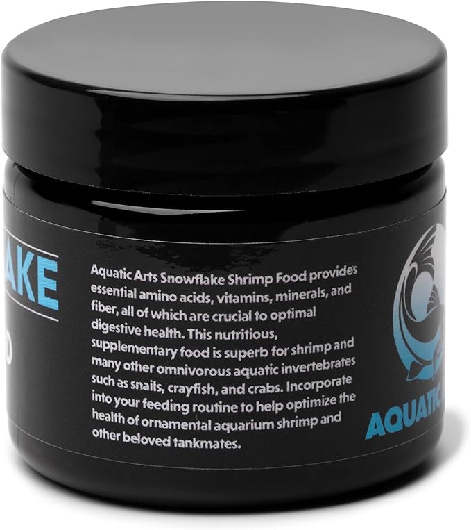 Aquatic Arts Shrimp Food Pellets for Freshwater Aquariums – Neocaridina & Sulawesi Diet, Large Snowflake Sinking Pellets for Live Aquarium Invertebrates, 1oz