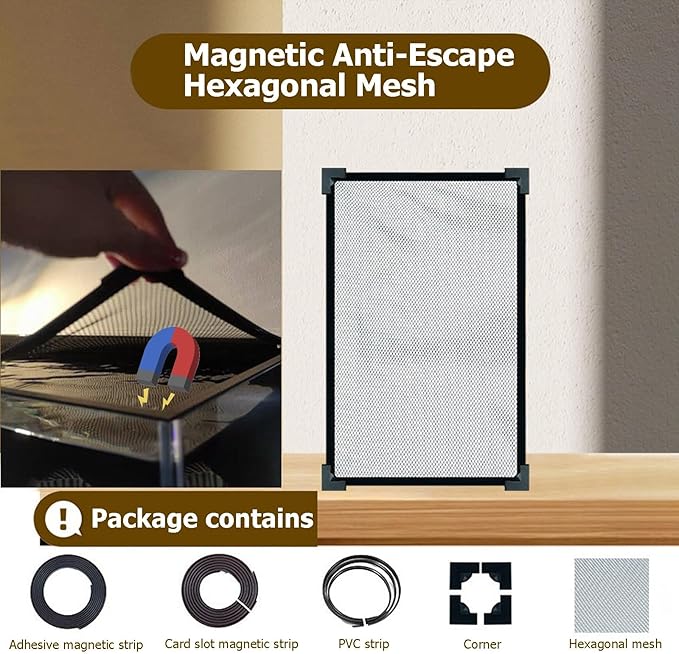 Fish Tank lid Magnetic Aquarium lid Fish Tank Hood top Cover Anti-Jumping net Cover mesh to Protect Fishes Jumping Out