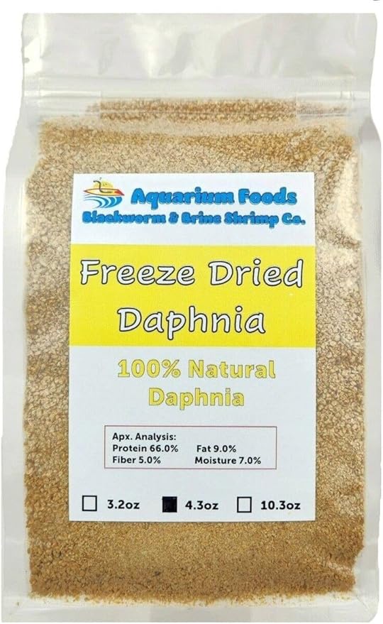 Daphnia, Freeze Dried Fresh Water Daphnia for Fry, Baby and Small Tropicals, Marines, Corals, Anemones, Cichlids, Fry and Baby Koi & Pond Fish…4.3oz Clear Bag