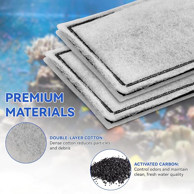 8 Pcs RF-L Fish Tank Filter Cartridges for Topfin L Retreat Filters,Aquarium Replacement Large Filter Cartridge with Carbon Compatible with Top Fin Desktop Aquariums with Large Retreat Filter