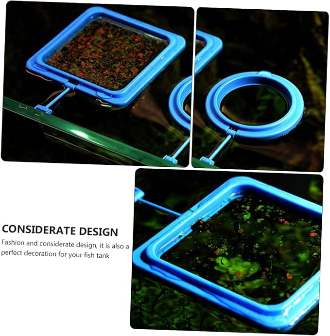 YARNOW 4pcs Automatic Fish Feeder Feeding Ring High Buoyancy Easy to Clean Wall Mountable Fashion Design