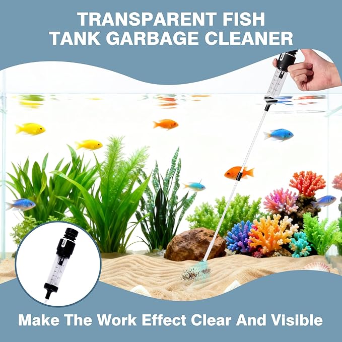 Aquarium Siphon Cleaner for Waste Remover Coral Feeder Fish Feeder, Upgraded 21inch Aquarium Siphon Pipette Sand Cleaner, Fish Tank Feeding Tube