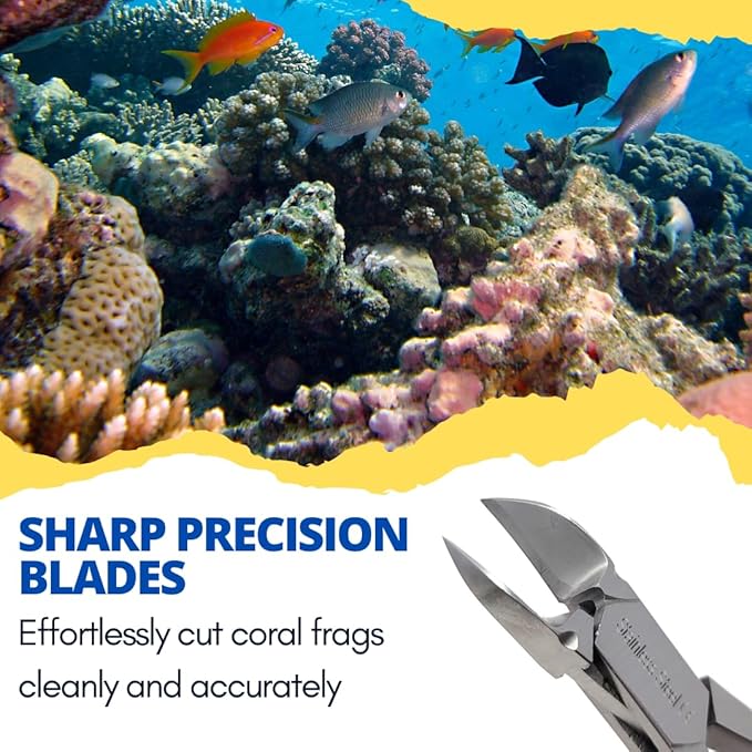 IMED SCIENTIFIC Marine Coral Reef Cutter Shears 6" Stainless Steel Trimmer with Spring Barrel for Fragging and Reef Aquarium Maintenance