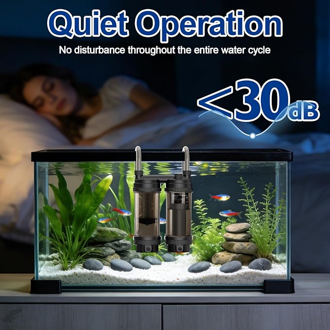 hygger Fish Tank Filter 120GPH, 8.5W Hang on Back Aquarium Filter with Multi-Stage Filtration for Up to 20 Gallon Fish Tank, Quiet HOB Filter for Freshwater & Saltwater Aquariums