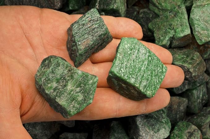 Fantasia Materials: 18 lbs Dark Green Aventurine Rough Stones from India