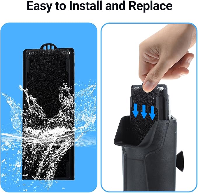 REPTIZOO Replacement Filter Cartridge for Turtle Tank, 3PCS Reptile Internal Filter Accessories for GLB07