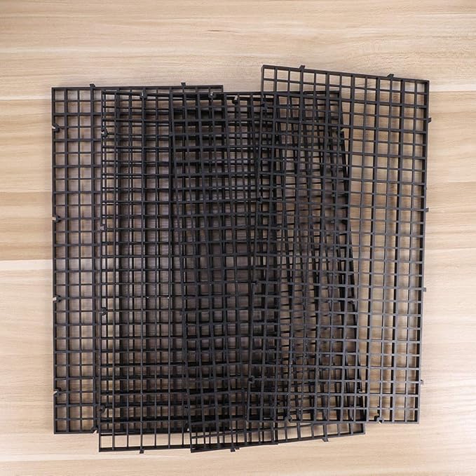 balacoo 8pcs Grid Divider Tray Aquarium Fish Tank Bottom Bottom Black Tray Aquarium Crate