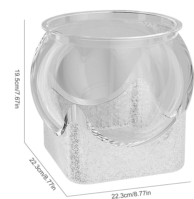 Fish Bowl P-lastic Aquarium with Clear Clarity, Shatterproof Round Betta Fish Tank Home Décor, Desktop Aquarium for Betta Fish/g-oldfish