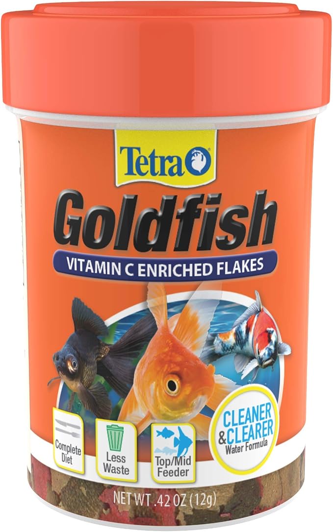 Tetra Goldfish Flakes, Nutritionally Balanced Diet for Aquarium Fish, Vitamin C Enriched Flakes, .42 oz (36 Pack)