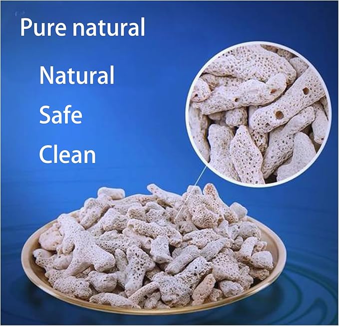 Fish Tank Coral Filter Fish Tank Filter Crushed Coral for Freshwater Aquarium Bio Ceramic Filter Media Fish Tank Filtration Material Pond Filter Media Reusable Aquarium Filter