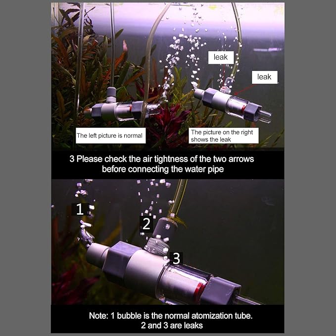 Zerodis Aquarium CO2 Atomizer, Fish Atomizer Outer‑ CO2 Diffuser CO2 Reactor Diffuser Fish Accessory(M1 12/16mm)