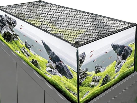 Aquarium Lid DIY Magnetic Aquarium Anti-Jump Cover, Custom Made Mesh Terrarium Lid Aquarium Cover, Cut to Any Size Ventilation Transparency Anti-Jumping Aquarium Cover(80x40CM/31.50x15.75in)