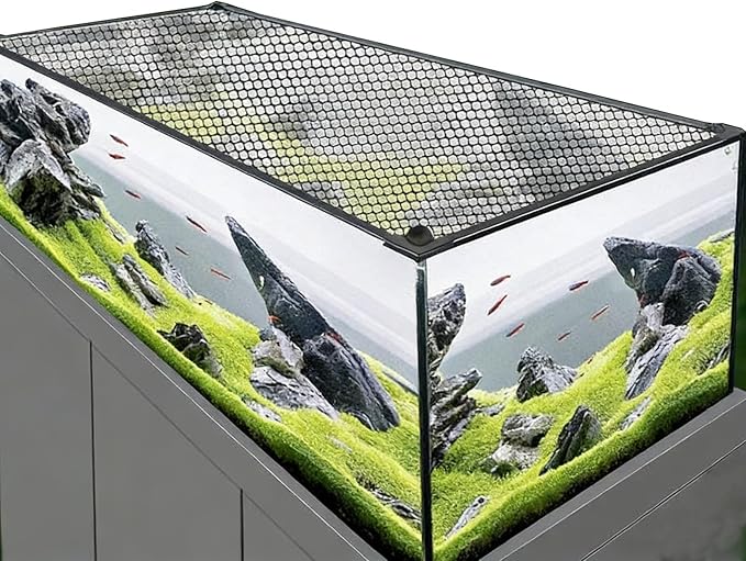 Aquarium Lid DIY Magnetic Aquarium Anti-Jump Cover, Custom Made Mesh Terrarium Lid Aquarium Cover, Cut to Any Size Ventilation Transparency Anti-Jumping Aquarium Cover(100x40CM/39.37x15.75in)