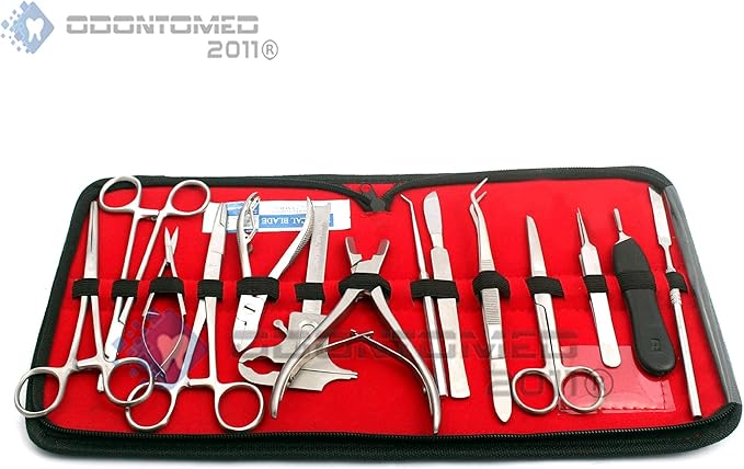 Coral Propagation Fragging Kit Set 15 Pcs Hard Soft Freshwater Reef Stainless Steel Tools with Beautiful Zipper Case ODM-CRL-0013