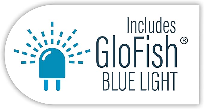 GloFish Crescent Aquarium Kit 5 Gallons, Includes Hidden Blue LED Light And Internal Filter