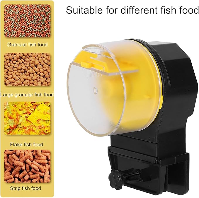 Yosoo Automatic Fish Feeder, Dry Granular Flake Food for Fish (Yellow)
