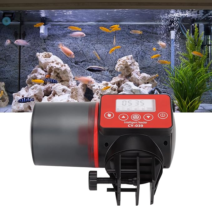 200ml Automatic Aquarium Fish Feeder, Adjustable Multifunctional Electric Fish Food Dispenser for Fish Tank - Large Capacity, Programmable Timer Feeding, Ideal for Fish Tank