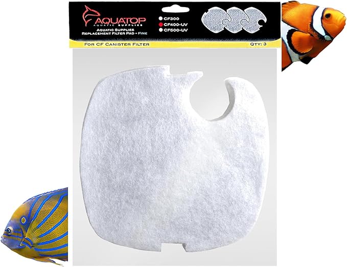 Aquatop Replacement White Filter Pads - Keeps Water Crystal Clear - Cartridge for Dirt & Waste - Controls Organic Particles of Waste