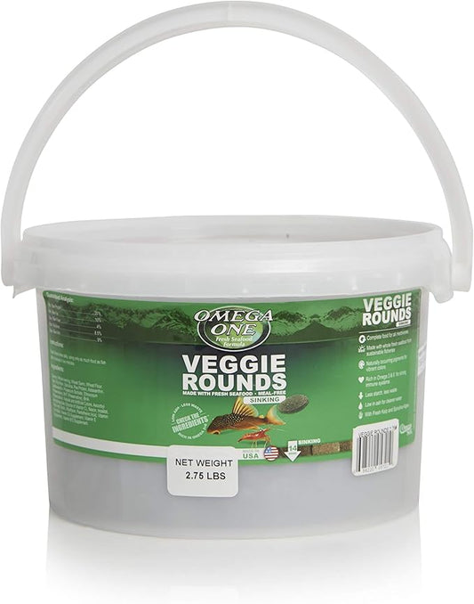 Omega One Veggie Rounds, 14mm Rounds, Sinking, 2.75 lb Bucket