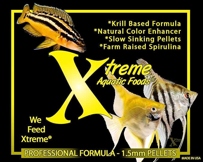 Xtreme Community Peewee 1.5mm Pellets: Slow Sinking & Ideal for Community Fish - Boosts Immune & Digestive Health, Enhances Color & Energy, Max Protein Fish Food – USA Farm Grown (38oz)