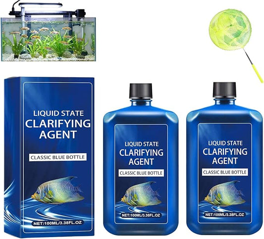 2026 New Fast-Acting Aquarium Water Clarifier,Powerful Freshwater Aquarium Water Purification Clarifier for Freshwater Aquariums & Fish Ponds,Clears Cloudy Water & Maintains Clear Results (2pcs)