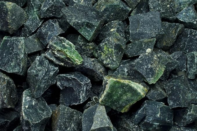 Fantasia Materials: 2 lbs Deep Green Serpentine Rough Stones from India