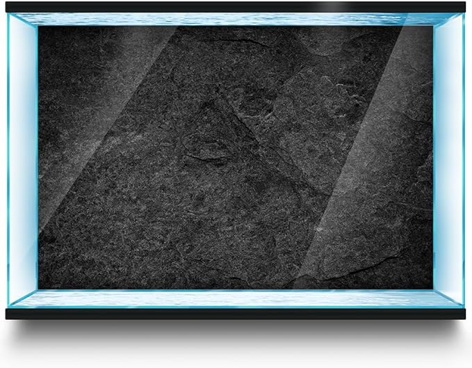 Aquarium Background Stickers - Black Stone Texture- Fish Tank Reptile Terrarium Decor Poster (60 x 30 cm / (23.6 x 11.8 inches))