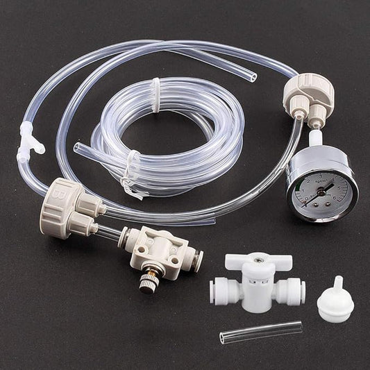 1Set CO2 Generator System Kit with Pressure Gauge, DIY Aquarium Planted CO2 System Pro Tube Valve Gauge Bottle Kit