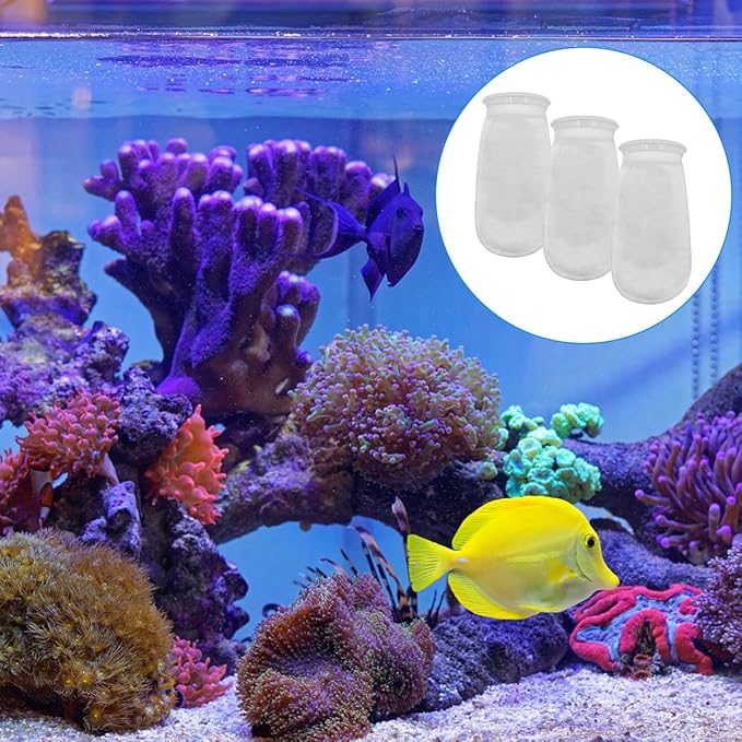 3Pcs 4 Inch Ring by 10 Inch Long Filter Socks 200 Micron, Aquarium Felt Socks, Aquarium Filter Bags for Freshwater Saltwater Aquariums Fish Tank, Sump Filter Socks, Use in Ponds Overflows