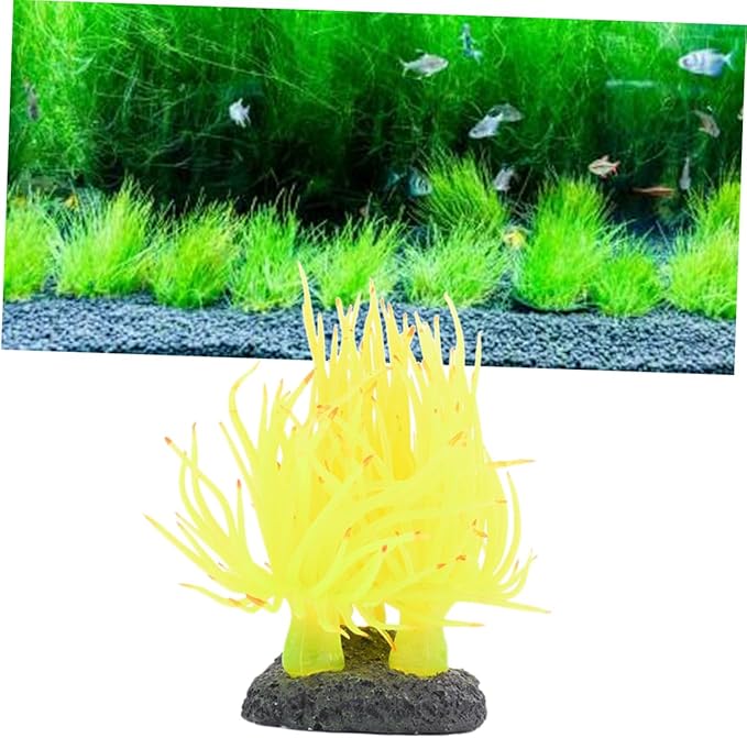 Ipetboom 2pcs Fish Tank Decoration Artificial Plants Anemone Decoration Decorate Blue Decor Artificiales para Plants for Fish Tank Rubber Fish Plants Decor Aquarium Coral