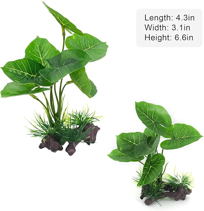 Reptile Artificial Plants 3PCS Terrarium Plants Aquarium Plants Decorations for Amphibian Habitat Decor