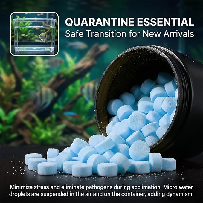 MAQIHAN 150 Tablets Aquarium Salt - Aquarium Salt Freshwater for Freshwater Tank Koi Pond Salt for Koi Fish, Goldfish, Guppies, Mollies, Scats, Monos