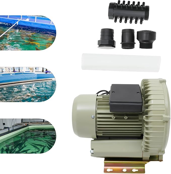 Air Pump Blower, 110V 370W 12KPa High Pressure Industrial Air Pump Blower Oxygen Aerator Aquarium Fish Tank Pond Aquaculture Blower
