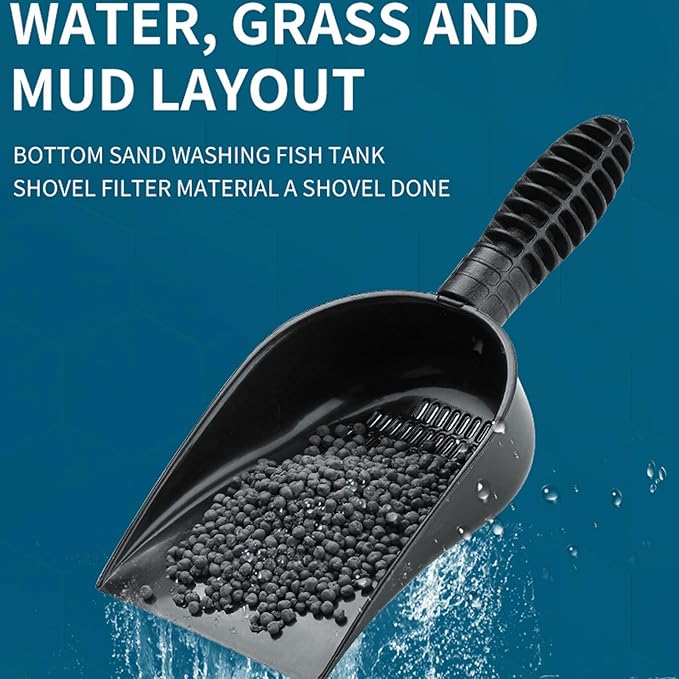 Fish Tank Sand Shovel, Aquarium Gravel Shovel with Extendable Handle, Water Leakage Design for Pet Feces and Filter Media, PVC Multifunctional Cleaning Tool for Home