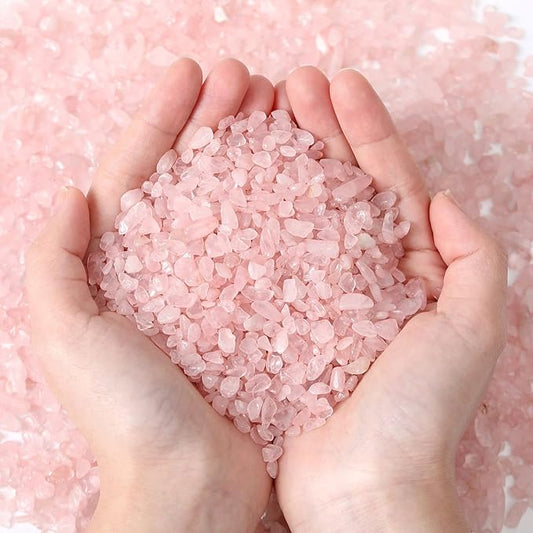 MAIBAOTA Natural Rose Quartz Crystal Quartz Rocks Chips Vase Filler Rocks for Succulent Plant Small Fish Tank Aquarium Gravel Decorative Pebbles Stones(200 gram)