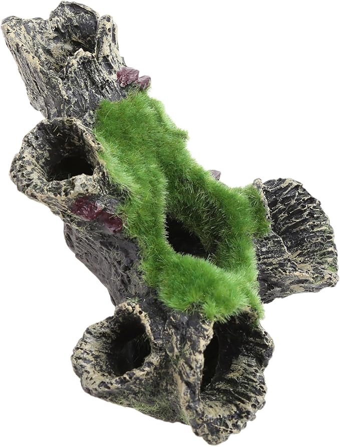 for Tank Ornament Aquarium Decoration Resin Tree House Green Moss Betta Accessories Fish 6.4x4.3 Inches Heater Light Thermometers Gravel Sand Decorations Filter Filter Light