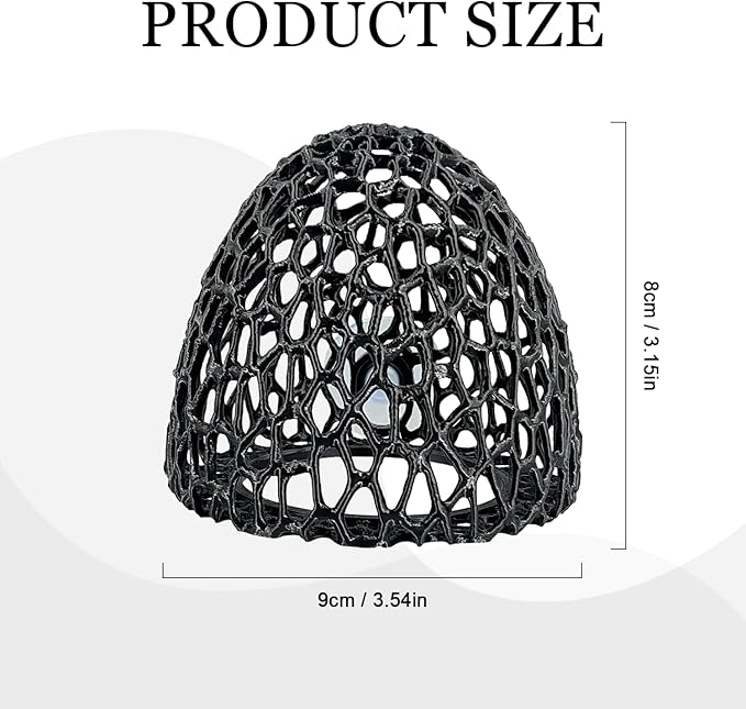 Cave with Suction Cup, Aquarium Betta Fish Hideout Habitat Decor, Stable Resting Hiding Place for Cherry Shrimp, Dwarf Shrimp, Guppy and Small Fish (Black)