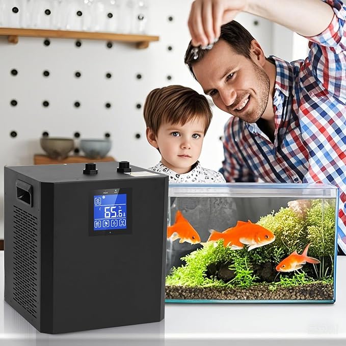 Aquarium Chiller 79gal,300L Fish Tank Water Chiller, Water Cooler Cooling System – 1/3HP Water Chiller Fast Colling for Bathtub Hydroponics Fish Axolotl Jellyfish Coral Crystal Shrimp110v and Fittings