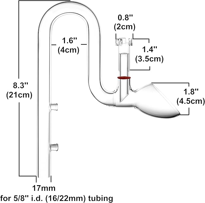 Mini Skimmer Lily Pipe Outflow and Inflow Kit for Nano Planted Tanks (17mm for 5/8'' i.d. (16/22mm) tubing)