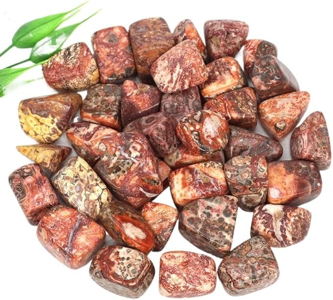 Natural Tumbled Stones Bulk Ore Gravel Specimen Healing Crystals Quartz Energy Minerals Tank Aquarium Home Decor Gem Decoration (Color : Leopard Jasper, Size : 100g)
