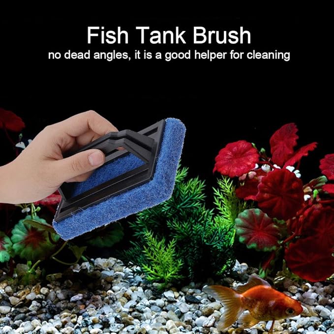 Fish Tank Cleaner Algae Glass Cleaner Fish Tank Brush Aquarium Cleaning Tools, Glass Algae Scraper Cleaner Aquarium Cleaning Fish Tank Scrubber for Glass, to Clean Aquatic Plants/Algae/Gravel