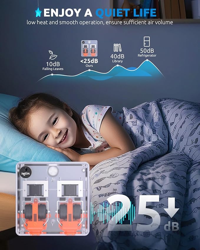 SEAOURA Aquarium Digital Thermometer with Adjustable Aquarium Air Pump
