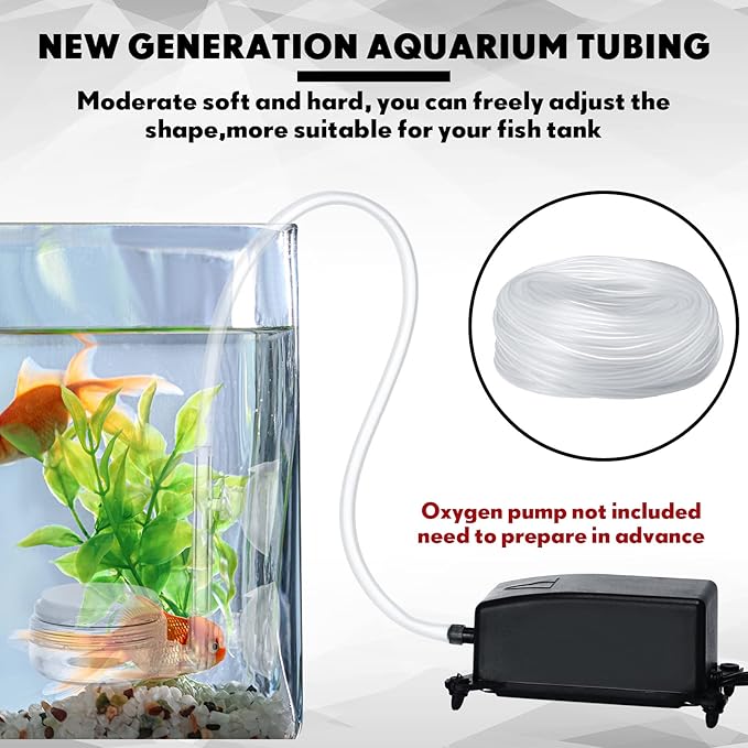 Zhengmy 230 ft Standard Size Airline Tubing for Fish Tank Clear and Flexible Aquarium Air Pump Accessories 3/16'' Tubing for Fish Tank Air Pump, Aquariums, Terrariums