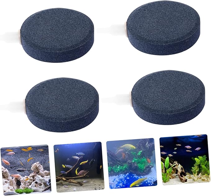 UPKOCH 4Pcs Air Bubble Stone Disc for Fish Tank Durable Oxygen Stones for Freshwater Saltwater Aquariums for and Hydroponics High Air Dispersion Corrosion