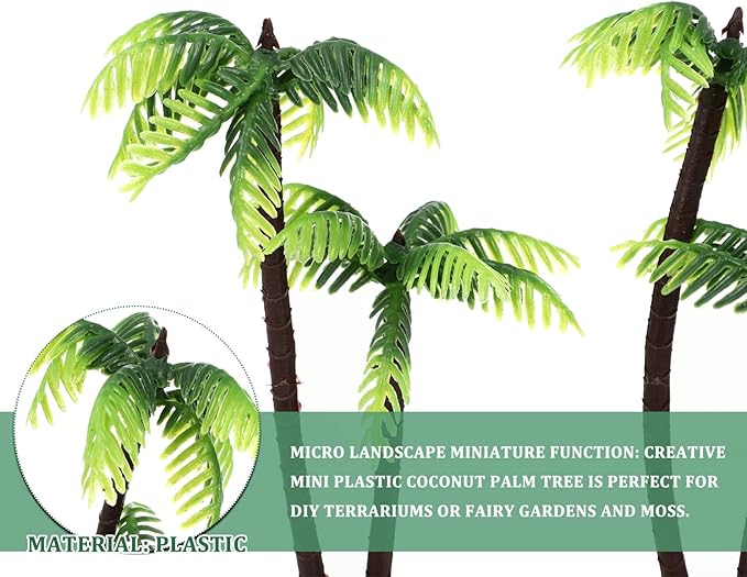 BESPORTBLE 3 Pcs Artificial Coconut Tree - Plants for Fish Tank, Fake Palm Trees Aquarium Fish Tank Micro Landscape Scenery Decoration