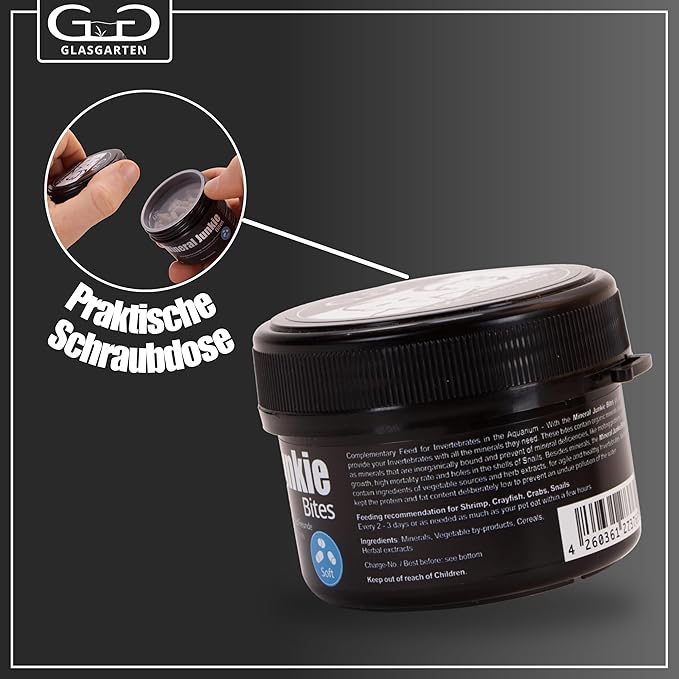 GlasGarten Mineral Junkie Bites (Sticks) for Shrimps, Crayfish, Crabs, Snails (50g)